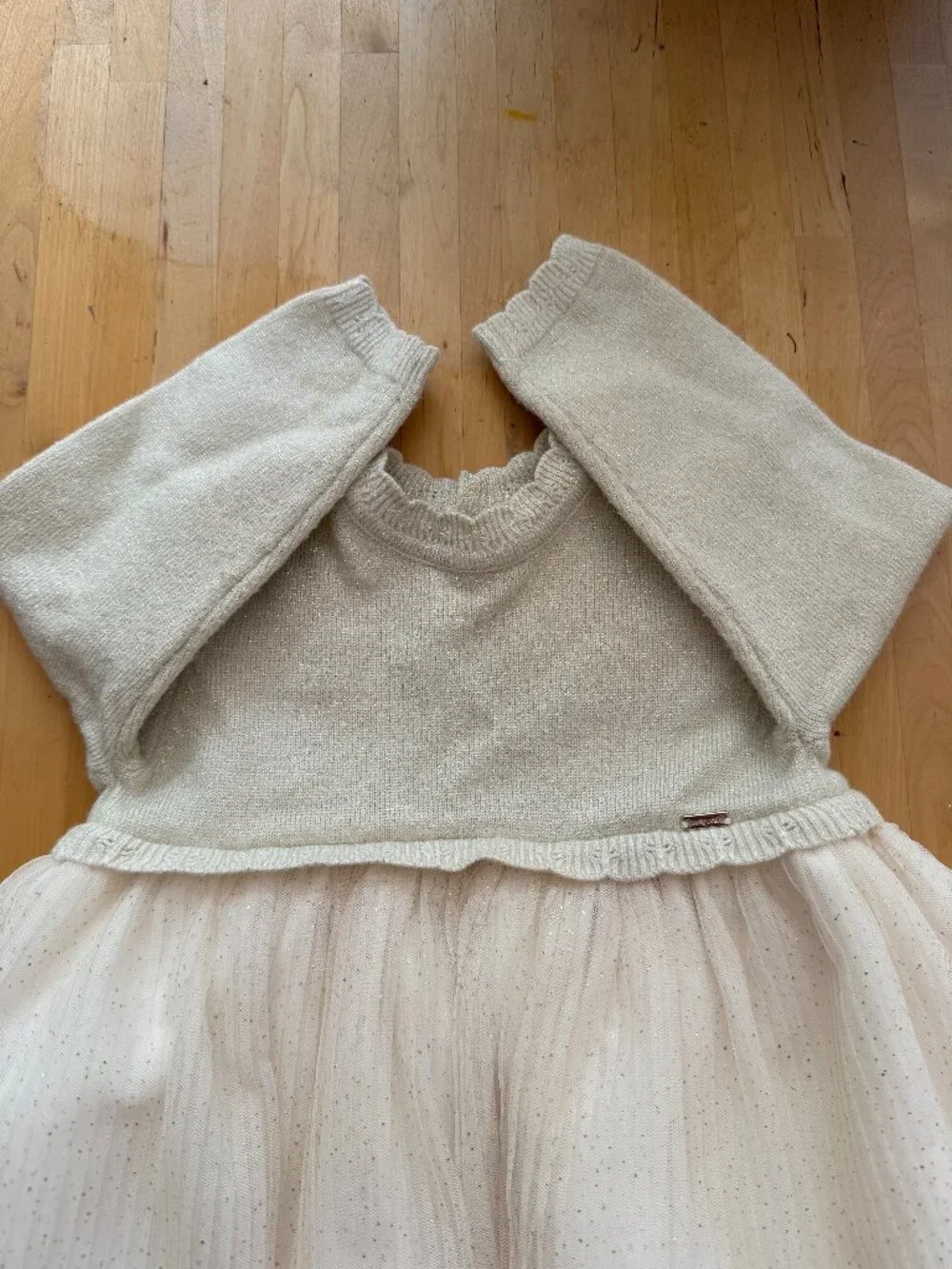MAYORAL Boutique 12 month sweater dress with sparkles/layers/buttons